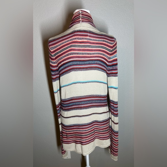 Women’s Billabong Multicolor Striped Open Cardigan Size M Western Cowgirl Boho - Picture 8 of 11